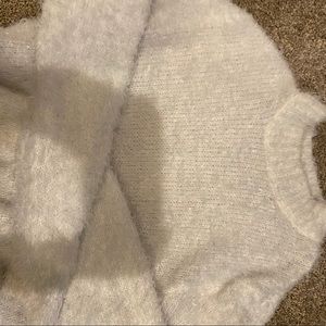 Fuzzy white turtleneck